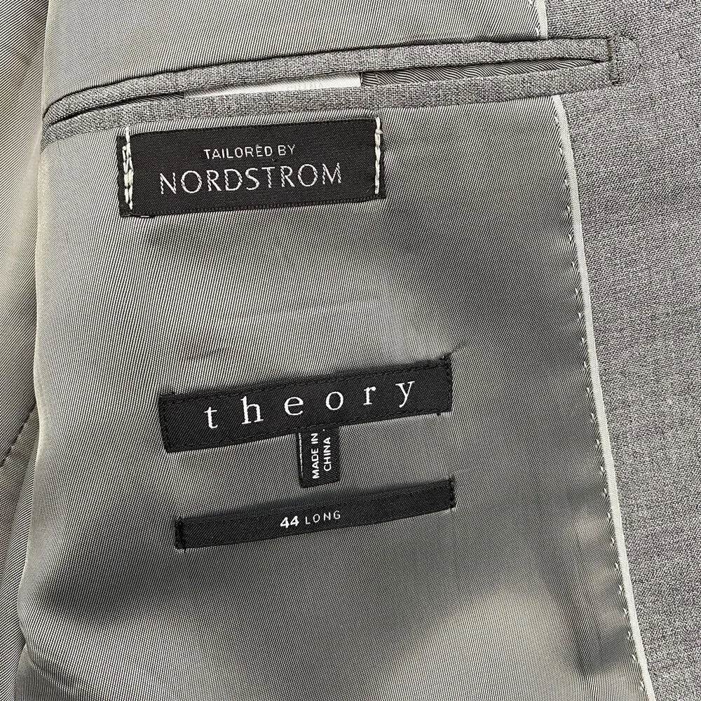 Theory Wool Blazer Mens 44L Gray Sport Coat Single Vent 2 Button Stretch